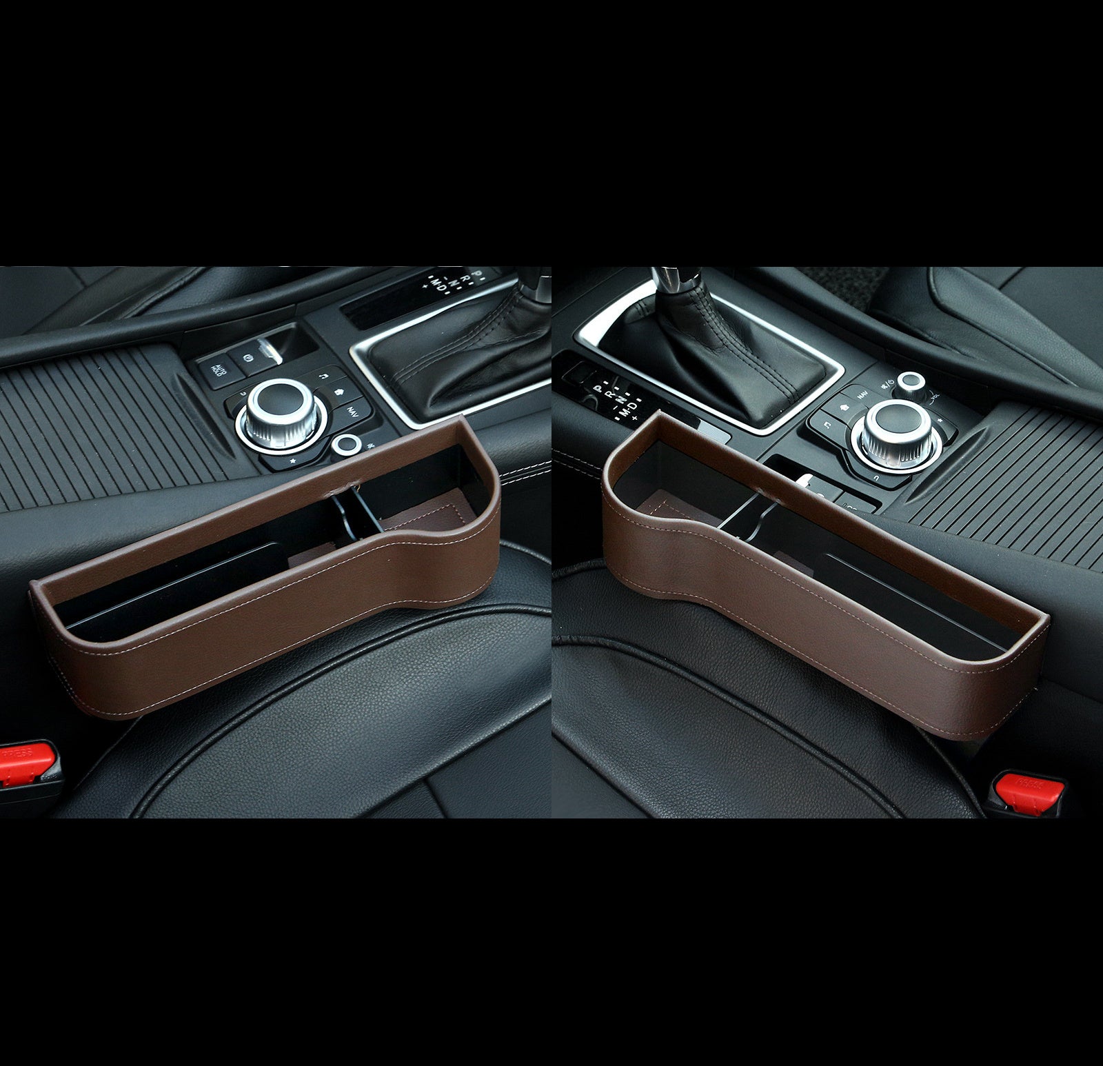 Car seat gap filler with storage
