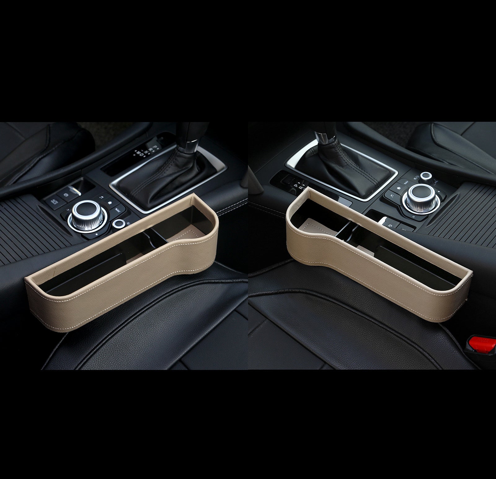 Car seat gap filler with storage