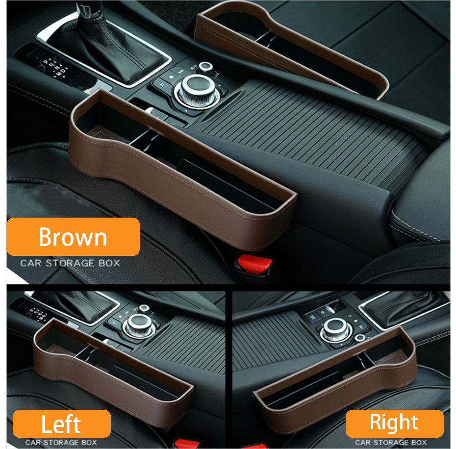 Car seat gap filler with storage